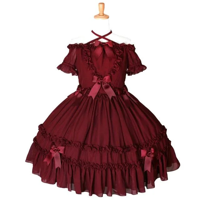 Red Off Shoulder Lolita Dress