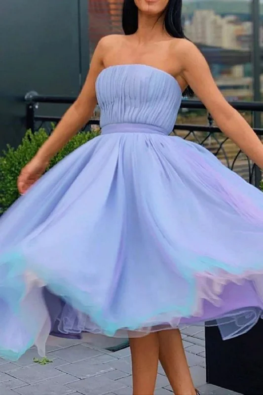 Romantic A-line Homecoming Dress With Pleating