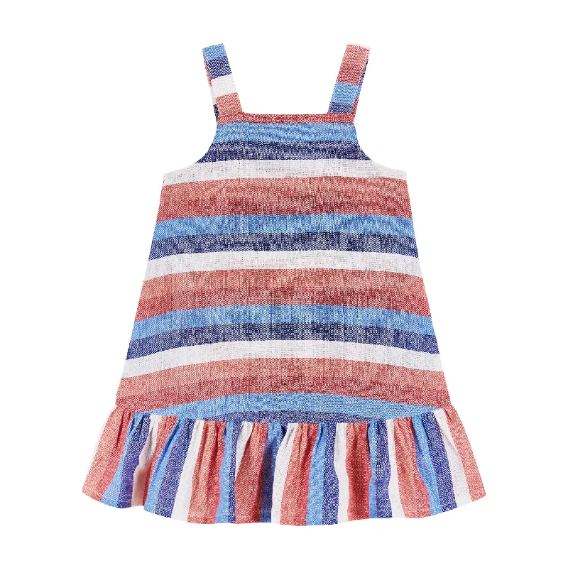 Kids Americana Striped Chambray Dress