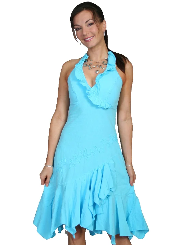 Scully TURQUOISE HALTER DRESS PERUVIAN COTTON