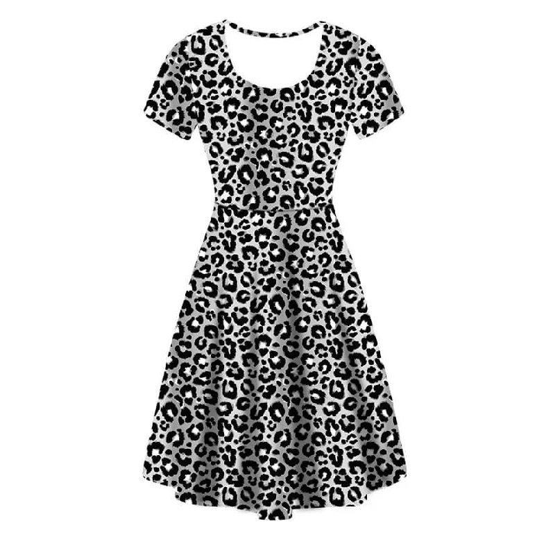 Shadow Leopard Vintage Skater Dress