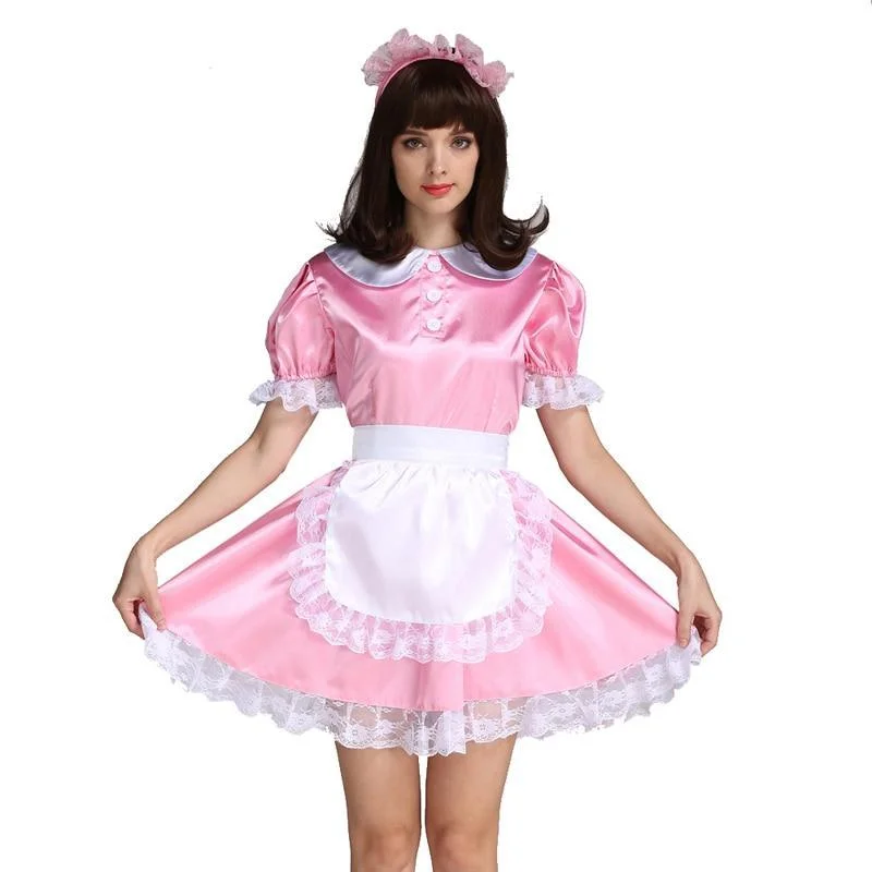 "Sissy Gloria" Lockable Satin Maid Dress