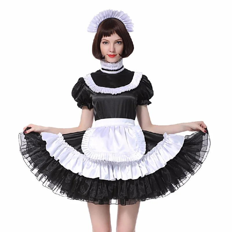 Sissy Maid Lockable Satin Dress