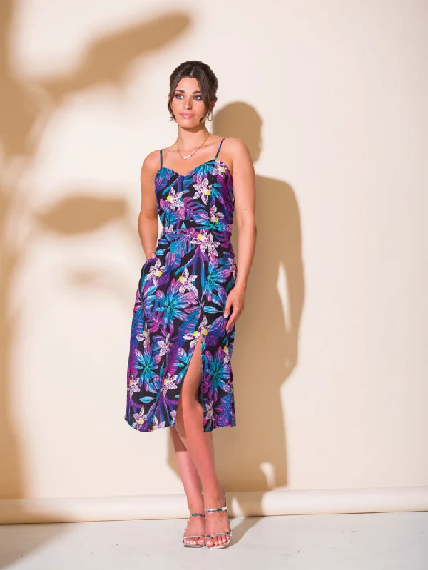 Sleeveless Flower Print Dress