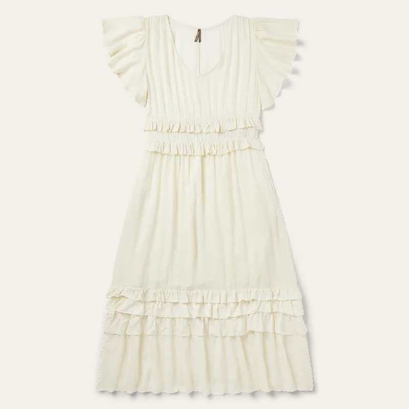 Stetson Cream Rayon Herringbone Dress