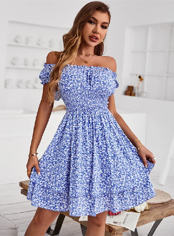 Summer Sexy Off the Shoulder Print Dress