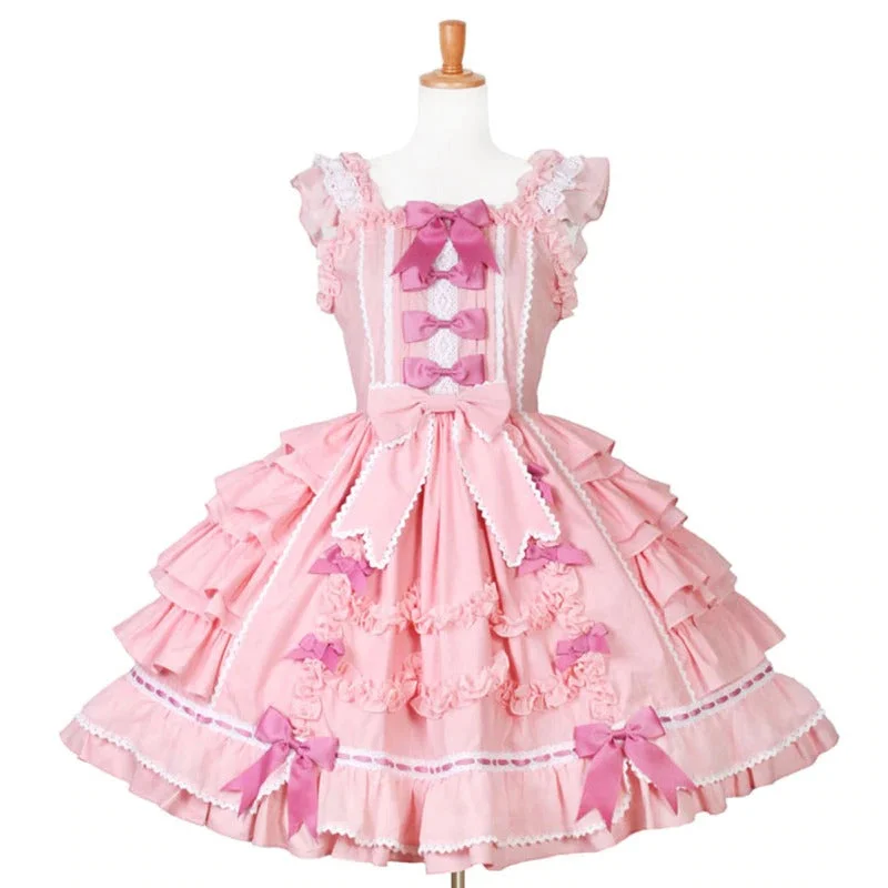 Super Girly Pink Frilly Bowknot Dress