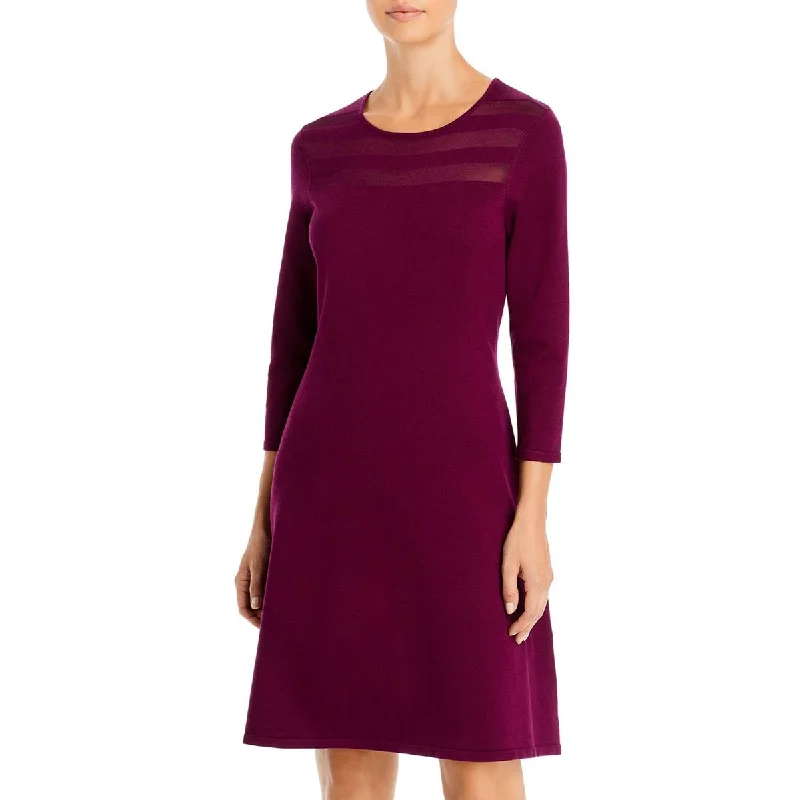 T Tahari Womens 3/4 Sleeve Knee Fit & Flare Dress