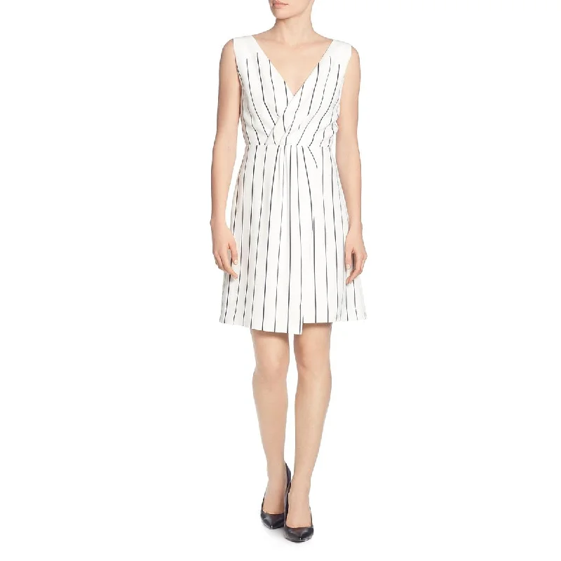 T Tahari Womens Sleeveless Stripe Wrap Dress