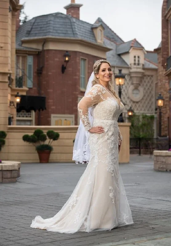 Anomalie Custom Long-Sleeve Lace Fit and Flare Wedding Dress