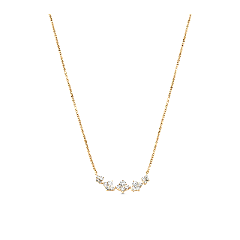 SARA WEINSTOCK DUJOUR DIAMOND AND GOLD GRADUATED CLUSTER NECKLACE