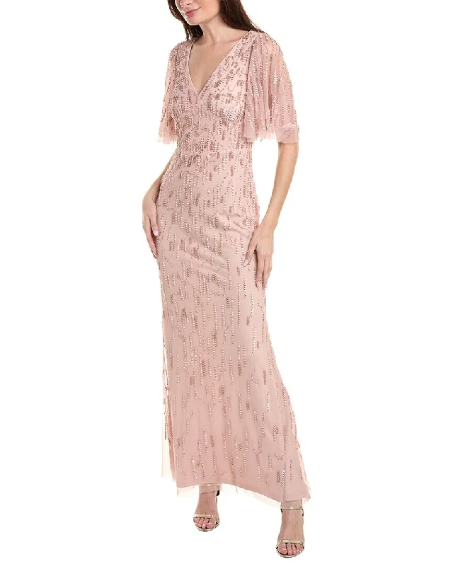 Aidan Mattox Embellished Tulle Maxi Dress