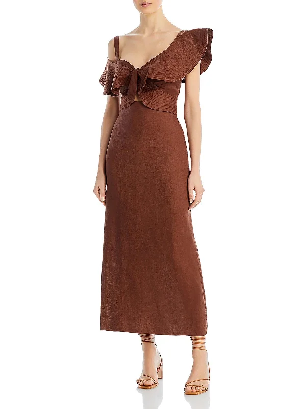 Womens Linen Long Maxi Dress