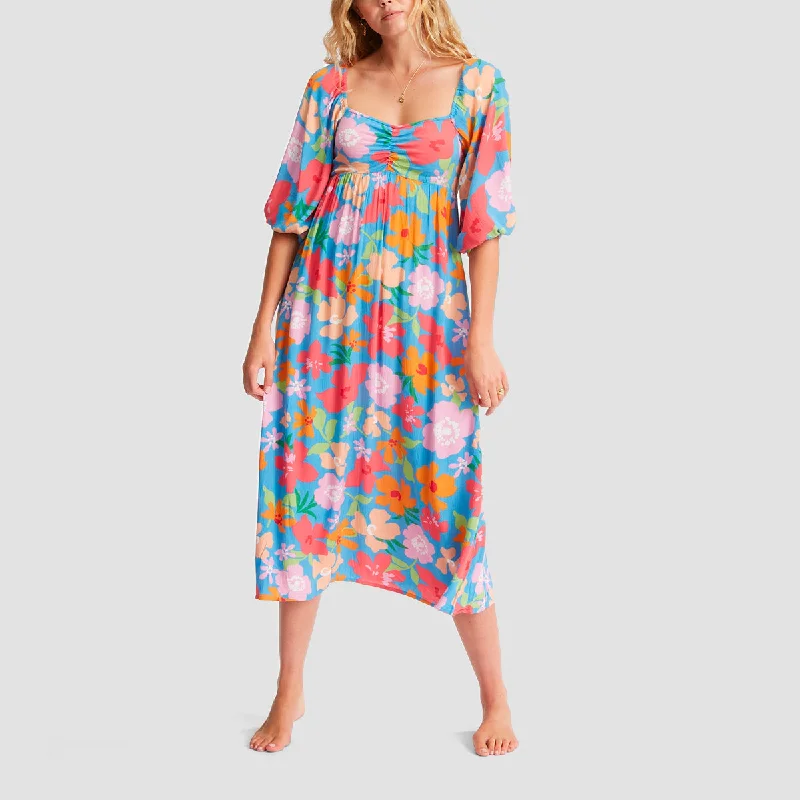 Billabong Swept Away Midi Dress Multi - Womens