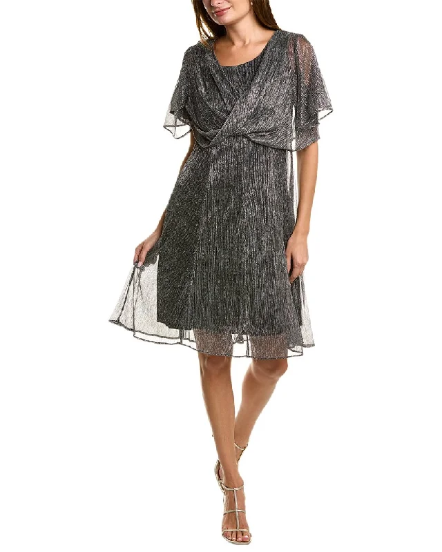 MAISON TARA Metallic Midi Dress